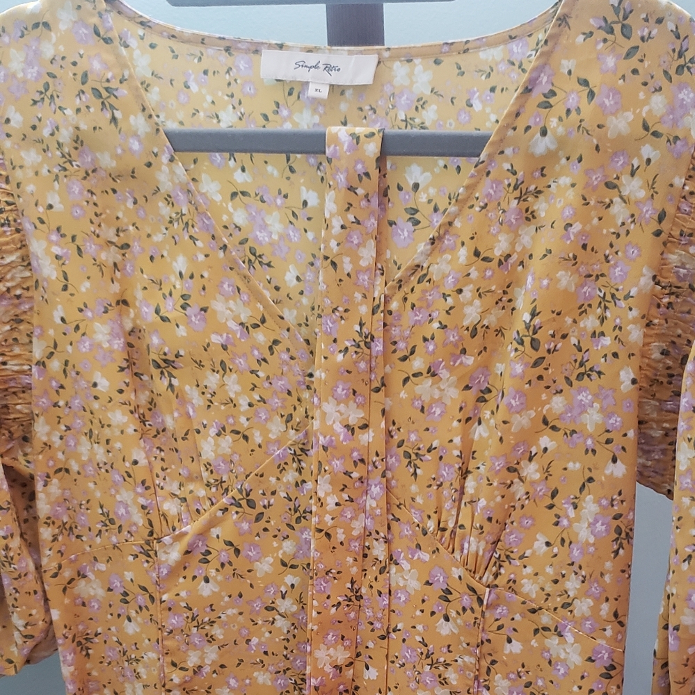 "Simple Retro" Brand Long Spring Floral Dress 3/4 quarter Sleeves
